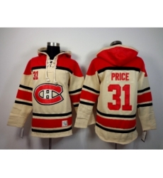 NHL montreal canadiens #31 Carey Price cream[pullover hooded sweatshirt]