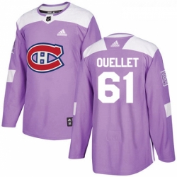 Youth Adidas Montreal Canadiens 61 Xavier Ouellet Authentic Purple Fights Cancer Practice NHL Jersey 