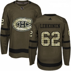 Youth Adidas Montreal Canadiens 62 Artturi Lehkonen Authentic Green Salute to Service NHL Jersey 