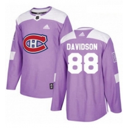 Youth Adidas Montreal Canadiens 88 Brandon Davidson Authentic Purple Fights Cancer Practice NHL Jersey 