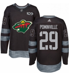 Adidas Minnesota Wild 29 Jason Pominville Black 1917 2017 100th Anniversary Stitched NHL Jersey 