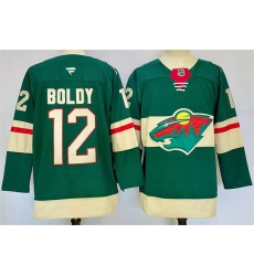 Men Minnesota Wild 12 Matt Boldy Green 2024 25 Home Stitched Hockey Jersey