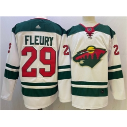 Men Minnesota Wild 29 Marc Andre Fleury White Stitched Jersey