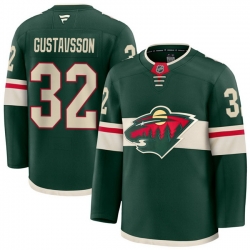 Men Minnesota Wild  32 Filip Gustavsson Green Home Stitched Hockey Jersey