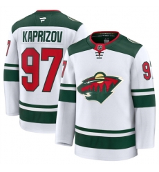 Men Minnesota Wild 97 Kirill Kaprizov White 2024 25 Away Stitched Hockey Jersey