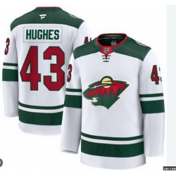 Men Minnesota Wild Quinn Hughes #43 White 2024 25 Home Stitched Hockey Jersey