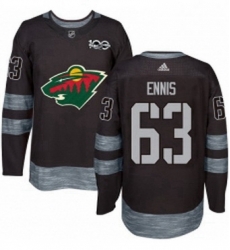 Mens Adidas Minnesota Wild 63 Tyler Ennis Premier Black 1917 2017 100th Anniversary NHL Jersey 