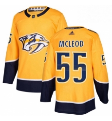 Mens Adidas Nashville Predators 55 Cody McLeod Authentic Gold Home NHL Jersey 