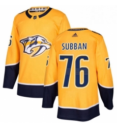 Mens Adidas Nashville Predators 76 PK Subban Premier Gold Home NHL Jersey 