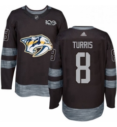 Mens Adidas Nashville Predators 8 Kyle Turris Authentic Black 1917 2017 100th Anniversary NHL Jersey 