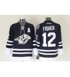 NHL Nashville Predators #12 Mike Fisher Dark blue jerseys