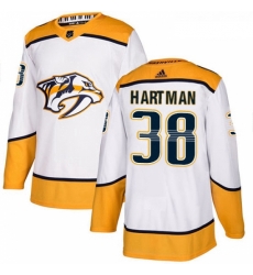 Youth Adidas Nashville Predators 38 Ryan Hartman Authentic White Away NHL Jersey 