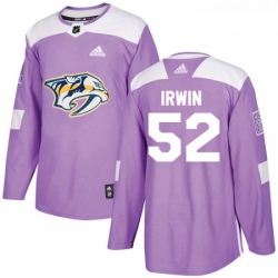 Youth Adidas Nashville Predators 52 Matt Irwin Authentic Purple Fights Cancer Practice NHL Jersey 