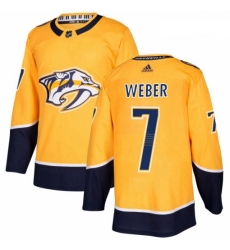 Youth Adidas Nashville Predators 7 Yannick Weber Authentic Gold Home NHL Jersey 