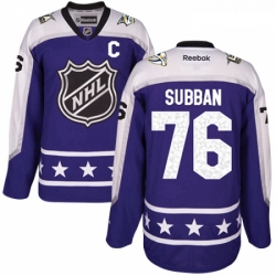 Youth Adidas Nashville Predators 76 PK Subban Authentic Black 2018 All Star Central Division NHL Jersey 