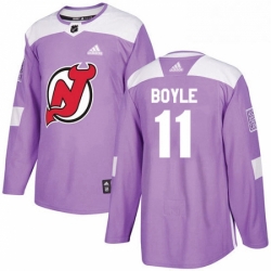 Mens Adidas New Jersey Devils 11 Brian Boyle Authentic Purple Fights Cancer Practice NHL Jersey 