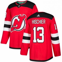 Mens Adidas New Jersey Devils 13 Nico Hischier Authentic Red Home NHL Jersey 