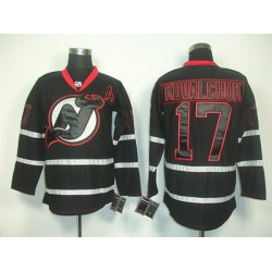 New Jersey Devils 17 IIlya Kovalchuk Black jerseys A patch