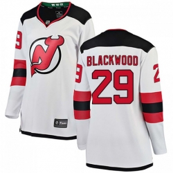 Women New Jersey Devils Mackenzie Blackwood White Home Adidas Jersey