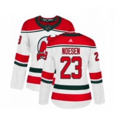 Womens Adidas New Jersey Devils 23 Stefan Noesen Authentic White Alternate NHL Jersey 