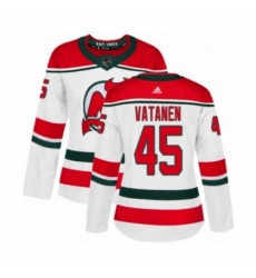 Womens Adidas New Jersey Devils 45 Sami Vatanen Authentic White Alternate NHL Jersey 