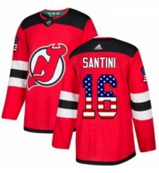 Youth Adidas New Jersey Devils 16 Steve Santini Authentic Red USA Flag Fashion NHL Jersey 