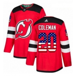 Youth Adidas New Jersey Devils 20 Blake Coleman Authentic Red USA Flag Fashion NHL Jersey 