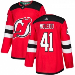 Youth Adidas New Jersey Devils 41 Michael McLeod Authentic Red Home NHL Jersey 