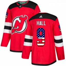 Youth Adidas New Jersey Devils 9 Taylor Hall Authentic Red USA Flag Fashion NHL Jersey 