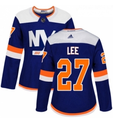 Womens Adidas New York Islanders 27 Anders Lee Premier Blue Alternate NHL Jersey 