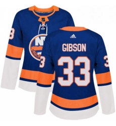 Womens Adidas New York Islanders 33 Christopher Gibson Authentic Royal Blue Home NHL Jersey 