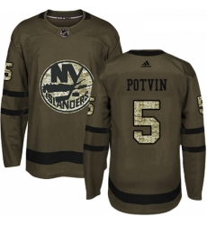 Youth Adidas New York Islanders 5 Denis Potvin Premier Green Salute to Service NHL Jersey 