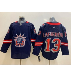 Men New York Rangers 13 Alexis Lafreniere Navy 2020 21 Reverse Retro Adidas Jersey