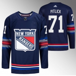 Men New York Rangers 71 Tyler Pitlick Navy Stitched Jersey