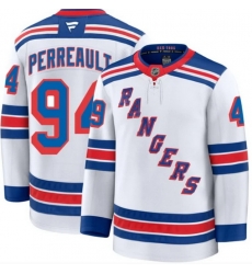 Men New York Rangers 94 Gabe Perreault White Away Stitched Hockey Jersey Men New York Rangers 94 Gabe Perreault White Away Stitched Hockey Jersey