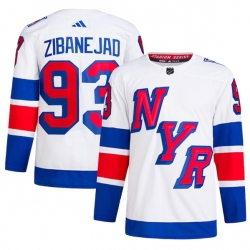 Men's New York Rangers #93 Mika Zibanejad White 2024 Stadium Series Stitched Jersey