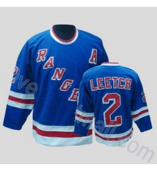 New York Rangers 2 Brian Leetch Blue CCM Throwback Jersey