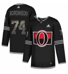 Men's Adidas Ottawa Senators #74 Mark Borowiecki Black 1 Authentic Classic Stitched NHL Jersey