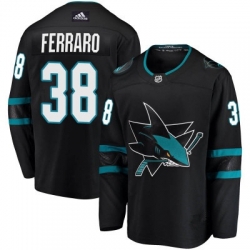 Men San Jose Sharks 38 Mario Ferraro Adidas Breakaway Black Jersey