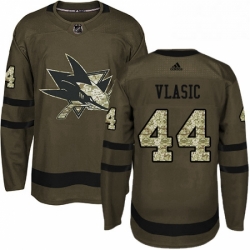 Mens Adidas San Jose Sharks 44 Marc Edouard Vlasic Premier Green Salute to Service NHL Jersey 