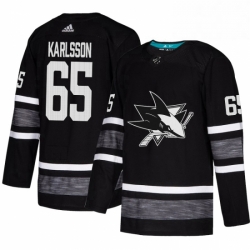 Mens Adidas San Jose Sharks 65 Erik Karlsson Black 2019 All Star Game Parley Authentic Stitched NHL Jersey 