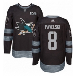 Mens Adidas San Jose Sharks 8 Joe Pavelski Premier Black 1917 2017 100th Anniversary NHL Jersey 