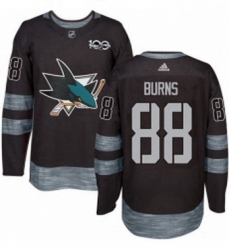 Mens Adidas San Jose Sharks 88 Brent Burns Premier Black 1917 2017 100th Anniversary NHL Jersey 