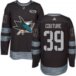 Sharks #39 Logan Couture Black 1917 2017 100th Anniversary Stitched NHL Jersey