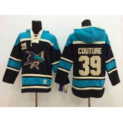 nhl jerseys san jose sharks #39 couture black-green[pullover hooded sweatshirt]