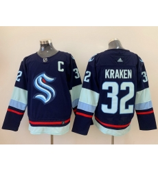 Men Seattle Kraken 32 Seattle Kraken Navy Adidas Jersey