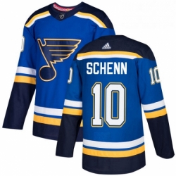 Mens Adidas St Louis Blues 10 Brayden Schenn Authentic Royal Blue Home NHL Jersey 