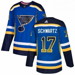 Mens Adidas St Louis Blues 17 Jaden Schwartz Authentic Blue Drift Fashion NHL Jersey 