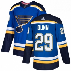 Mens Adidas St Louis Blues 29 Vince Dunn Authentic Royal Blue Home NHL Jersey 