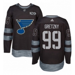 Mens Adidas St Louis Blues 99 Wayne Gretzky Authentic Black 1917 2017 100th Anniversary NHL Jersey 